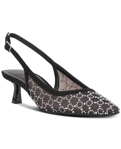 I.N.C. International Concepts Women's Black Bling Mesh Gemini Mid Heel Slingback Pumps | I.N.C. International Concepts In Lebanon