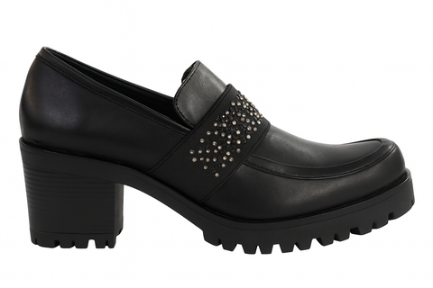 Tata Italia Women's Black Rhinestone Heeled Casual Shoes | Tata Italia In Lebanon