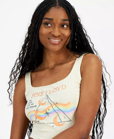 Grayson Threads Women's Beige Pink Floyd Graphic Corset Top | Grayson Threads In Lebanon