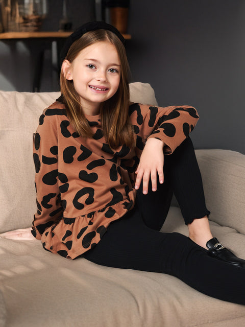 Sinsay Girl's Brown & Black Jersey Blouse | Sinsay In Lebanon