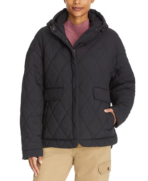 Bass Outdoor Women's Black High-Low Quilted Outdoor Puffer Jacket | Bass Outdoor In Lebanon