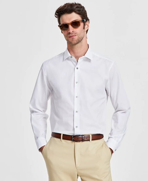 Alfani Men's Bright White Slim-Fit Solid Dress Shirt | Alfani In Lebanon