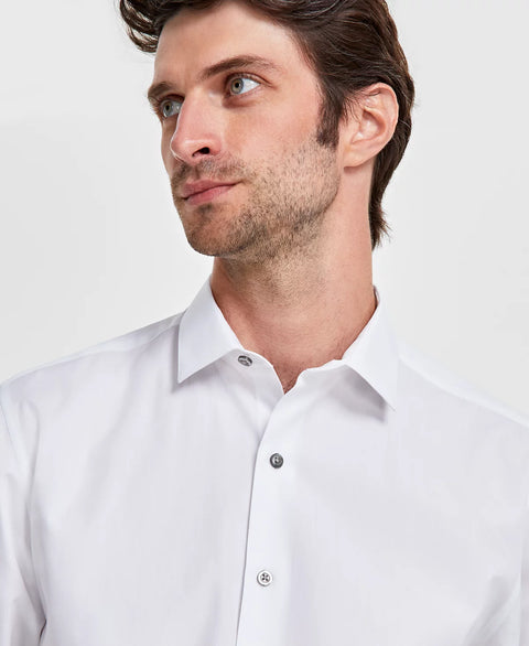 Alfani Men's Bright White Slim-Fit Solid Dress Shirt | Alfani In Lebanon
