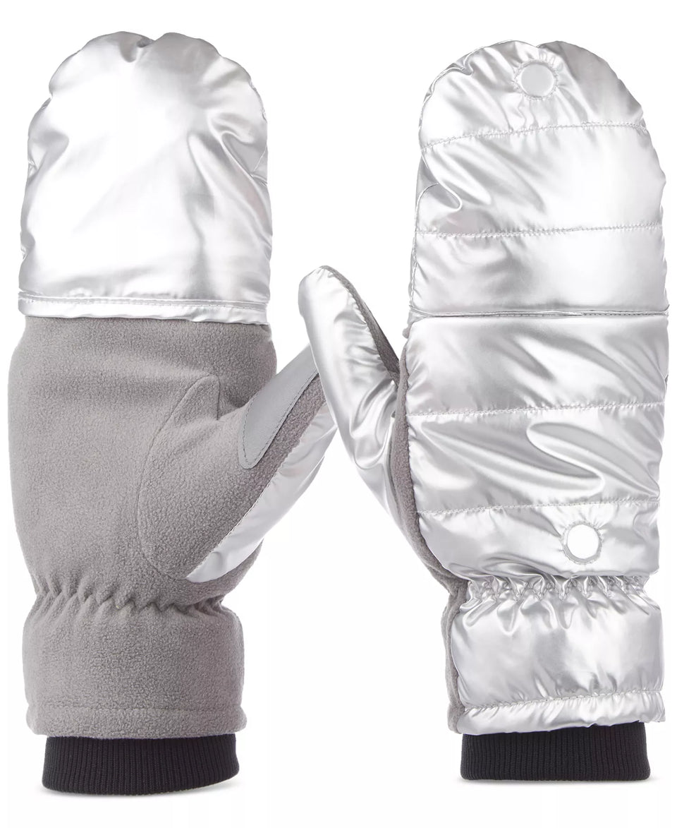 Isotoner Signature Women's Silver Sleek Heat Flip Touchscreen Mittens Gloves | Isotoner Signature In Lebanon