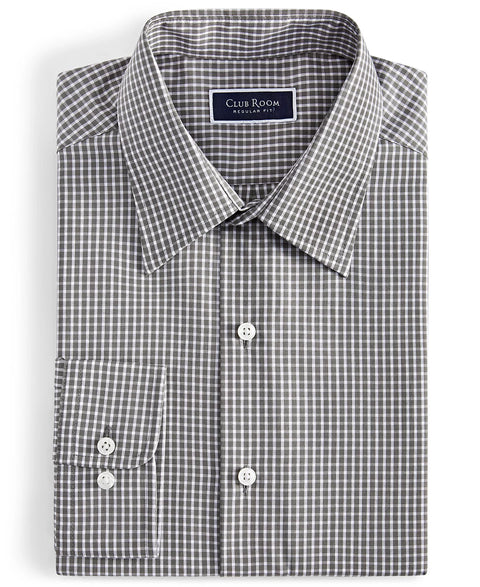 Club Room Men's Charcoal White Regular-Fit Dress Shirt | Club Room In Lebanon
