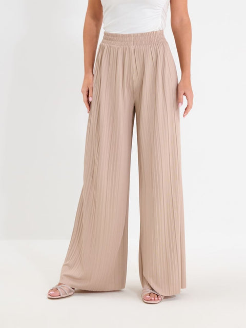 Sinsay Women's Beige Wide Leg Pleated Pants | Sinsay In Lebanon