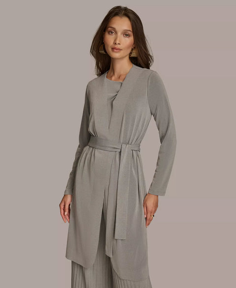 Donna Karan New York Women's Grey Tie Waist Long Cardigan | Donna Karan New York in Lebanon