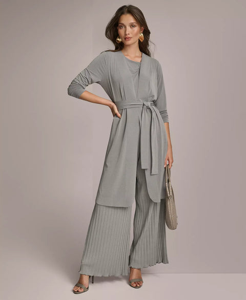Donna Karan New York Women's Grey Tie Waist Long Cardigan | Donna Karan New York in Lebanon