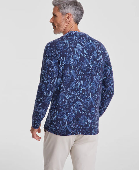 Club Room Men's Navy Printed Cashmere V-Neck Cardigan Sweater | Club Room In Lebanon