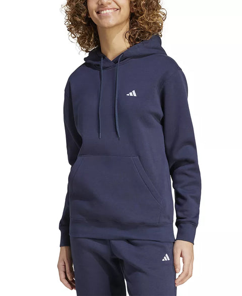 Adidas Women's Navy Logo Feel Cozy Fleece Hoodie|Adidas In Lebanon