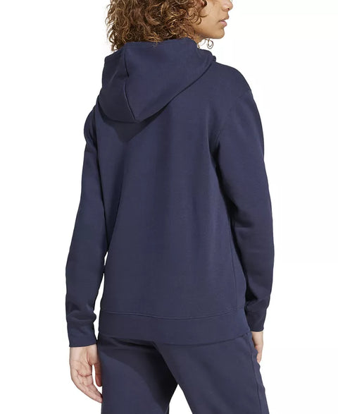 Adidas Women's Navy Logo Feel Cozy Fleece Hoodie|Adidas In Lebanon