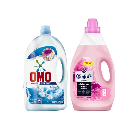 OMO Matic Expert Active Fresh + Comfort Pink 3L ( @25% Off ) | OMO In Lebanon