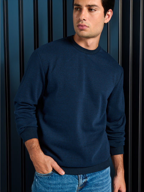 Sinsay Men's Navy Dropped Shoulder Basic Sweatshirt|Sinsay In Lebanon