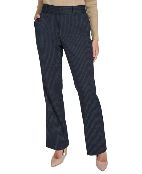 Tommy Hilfiger Women’s Black Metallic Pinstriped Trousers |  Tommy Hilfiger  in Lebanon