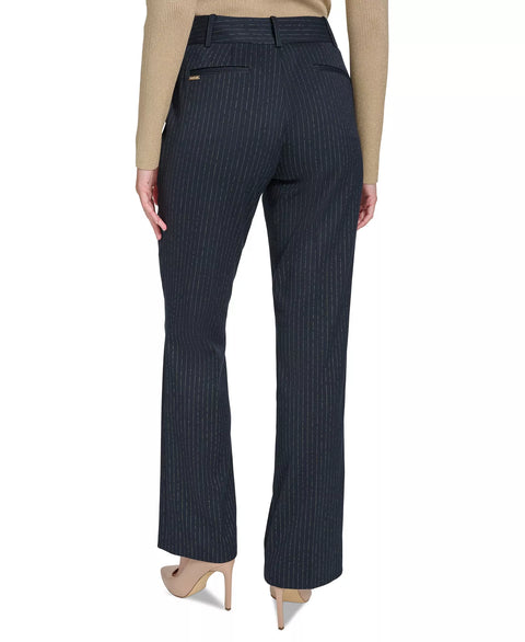 Tommy Hilfiger Women’s Black Metallic Pinstriped Trousers |  Tommy Hilfiger  in Lebanon