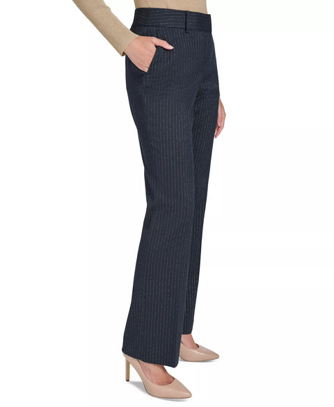 Tommy Hilfiger Women’s Black Metallic Pinstriped Trousers |  Tommy Hilfiger  in Lebanon