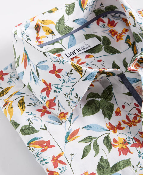 Bar III Men's White Bird Floral  Slim-Fit Bold Ivy Shirt | Bar III In Lebanon