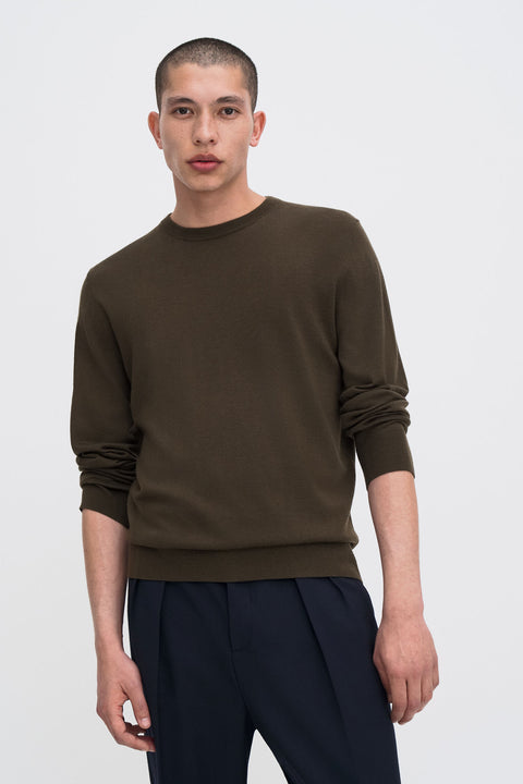 Ktown Men's Olive Crew Neck Casual Sweater | Ktown In Lebanon