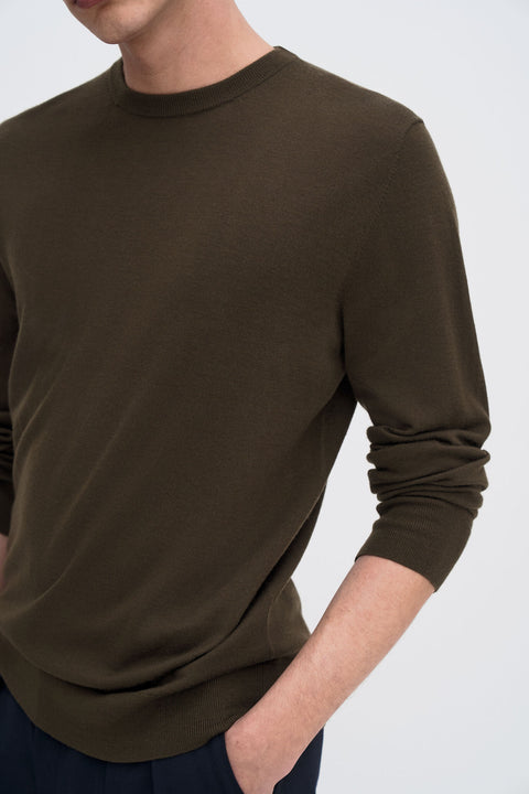 Ktown Men's Olive Crew Neck Casual Sweater | Ktown In Lebanon