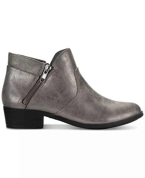 Sun + Stone Women's Dark Silver Adelinee Double Zip Ankle Booties | Sun + Stone In Lebanon