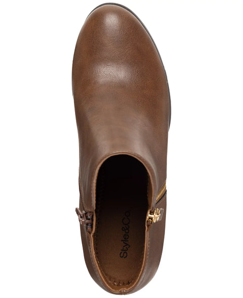Style & Co Women's Cognac Smooth Masrinaa Ankle Booties | Style & Co In Lebanon