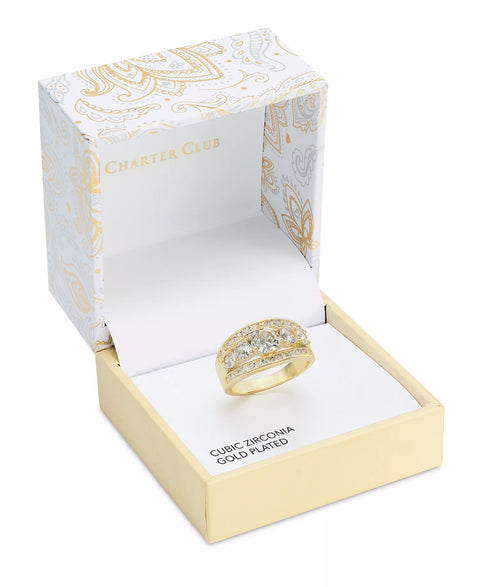 Charter Club Women's Gold-Tone Cubic Zirconia Triple-Row Ring| Charter Club In Lebanon