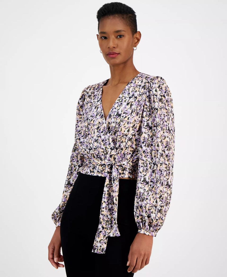 Boss Orange Women's Multicolor Banella Abstract-Print Tie-Hem Blouse | Boss Orange In Lebanon