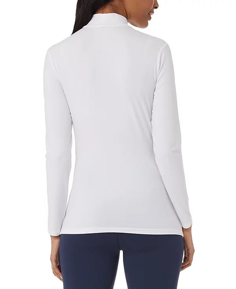 32 Degrees Women's White Mock Neck Long Sleeve Blouse |32 Degrees In Lebanon