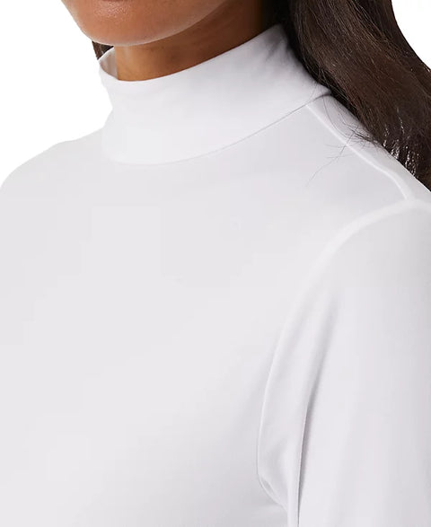 32 Degrees Women's White Mock Neck Long Sleeve Blouse |32 Degrees In Lebanon