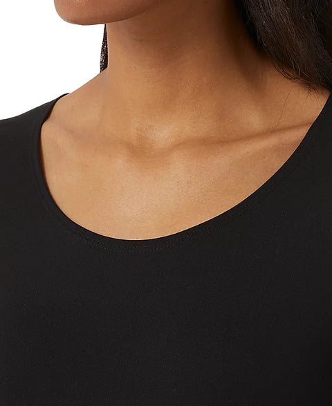 32 Degrees Women's Black Long-Sleeve Scoop-Neck Top |32 Degrees In Lebanon
