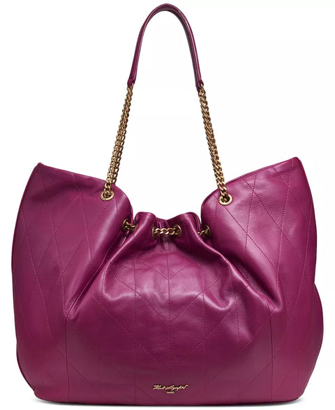 Karl Lagerfeld Paris Women's Purple Leather Estelle Tote Bag |Karl Lagerfeld Paris In Lebanon
