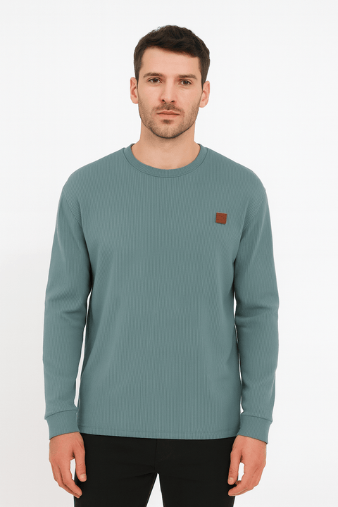 Jean Pascale Men's Blue Crew Neck Long Sleeve Blouse | Jean Pascale In Lebanon