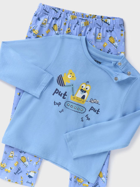 Sinsay Baby Boy's Blue Printed Pajama Set 2pcs | Sinsay In Lebanon