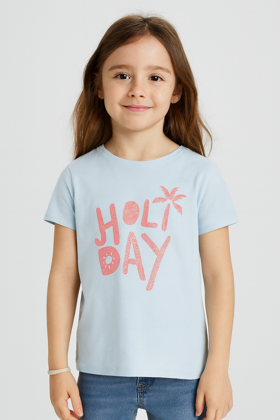 Sinsay Girl's Light Blue T-shirt With Print | Sinsay In Lebanon