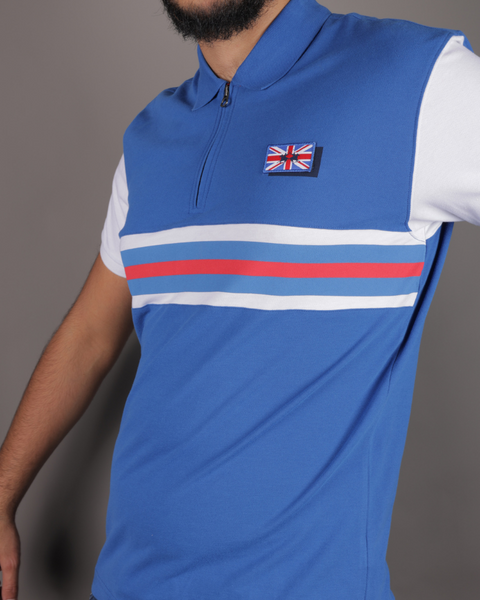 La Martina Polo Men's Indigo  T-Shirt MMP006PK001 FA287 (FL232)
