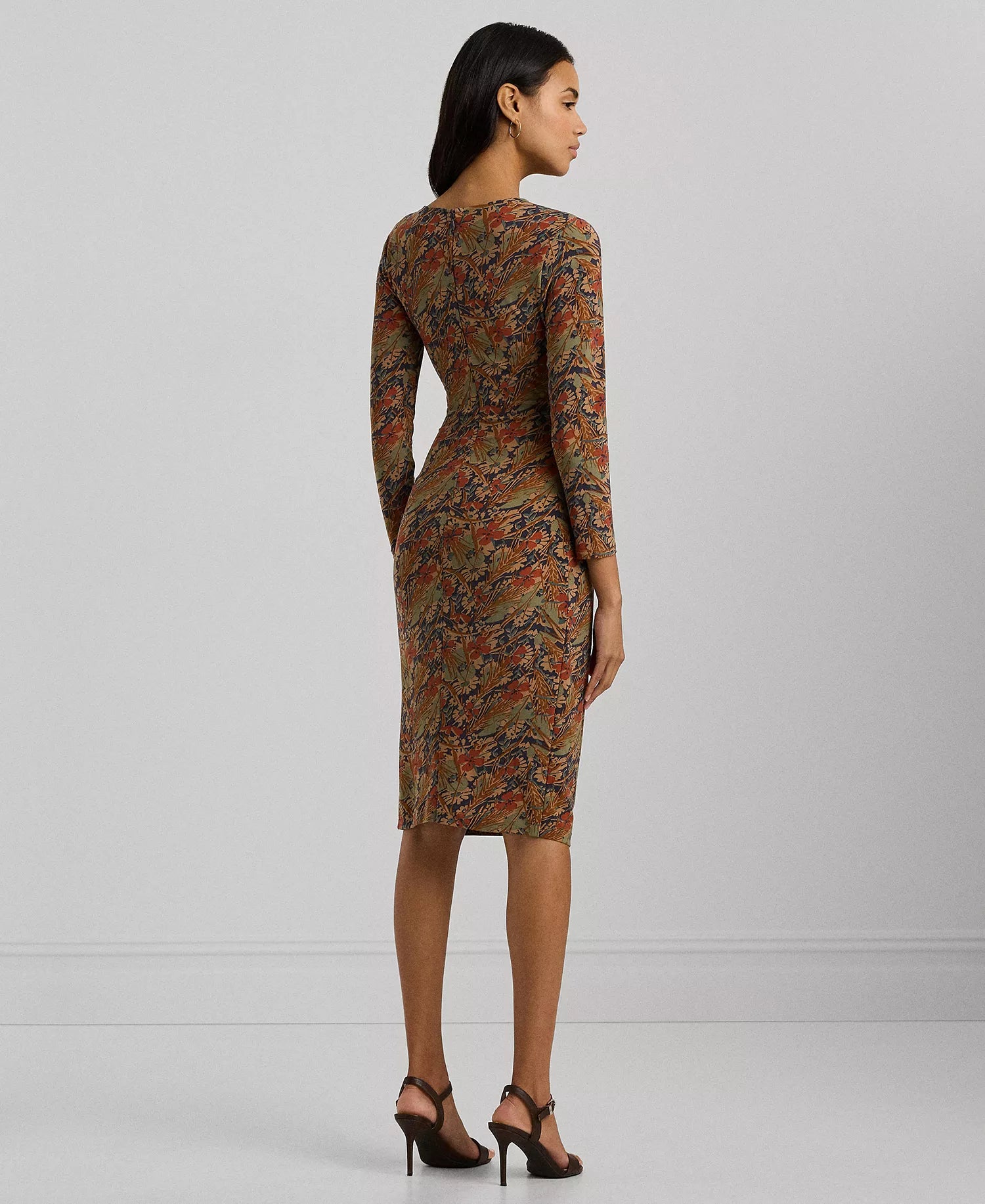 Lauren Ralph Lauren Women's Multicolor Floral Twist-Front Stretch Jersey Dress | Lauren Ralph Lauren In Lebanon