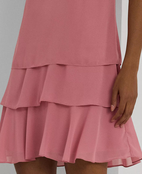 Lauren Ralph Lauren Women's Dusty Rose Georgette Shift Dress | Lauren Ralph Lauren In Lebanon