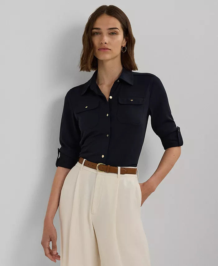 Lauren Ralph Lauren Women's Navy Plus Size Utility Shirt | Lauren Ralph Lauren In Lebanon