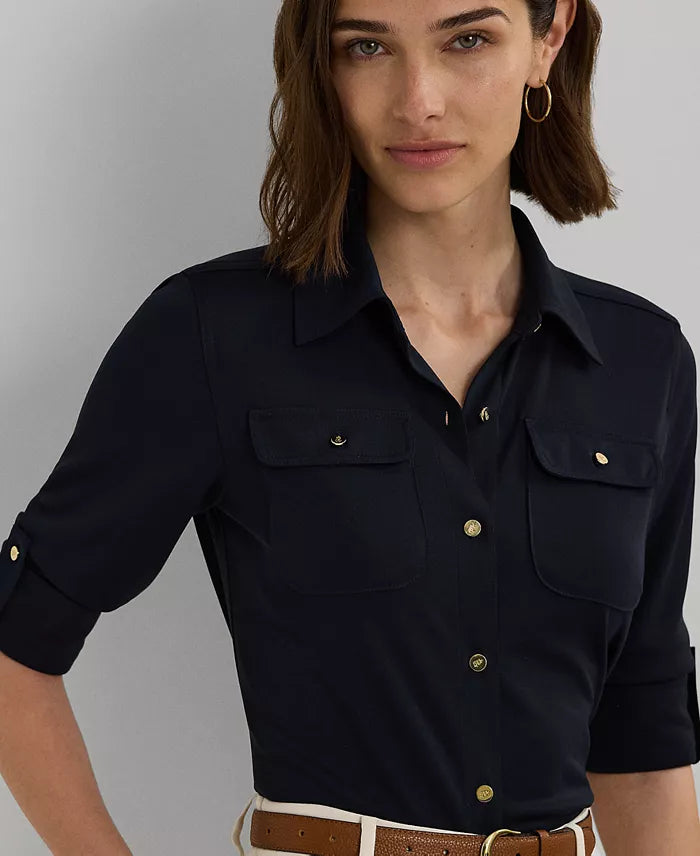 Lauren Ralph Lauren Women's Navy Plus Size Utility Shirt | Lauren Ralph Lauren In Lebanon