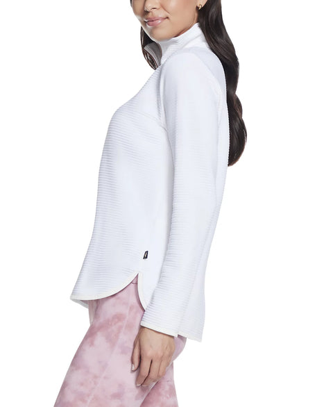 Skechers Women's White Go Walk Ottoman 1/4 Zip Sweatshirt | Skechers In Lebanon