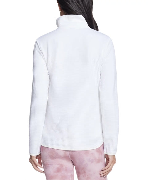 Skechers Women's White Go Walk Ottoman 1/4 Zip Sweatshirt | Skechers In Lebanon