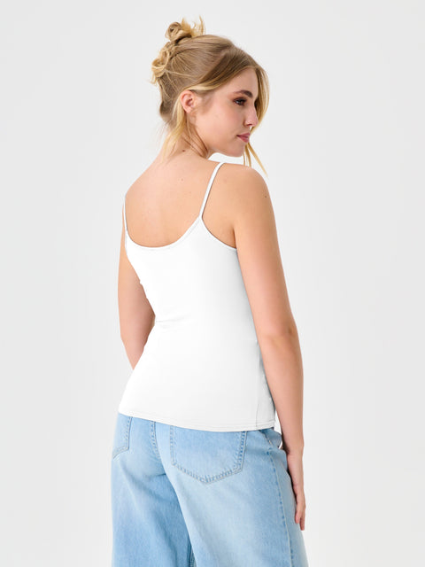 Sinsay Women's Off White Solid Tank Top   | Sinsay in Lebanon