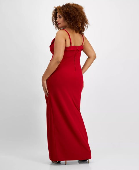 City Studios Women’s Red Plus Size Crimson Bow-Accent  Dress | City Studios in Lebanon