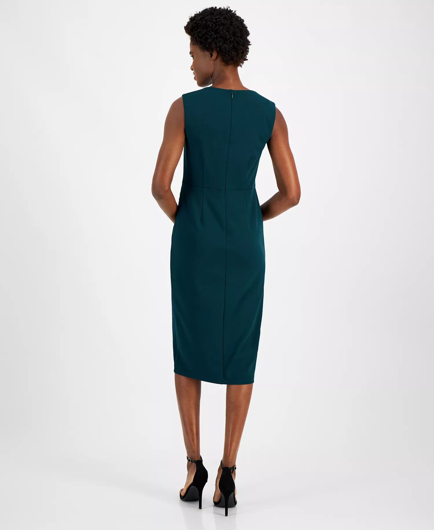 Anne Klein Women Dark Teal Square-Neck Ruched Sheath Dress | Anne Klein in Lebanon