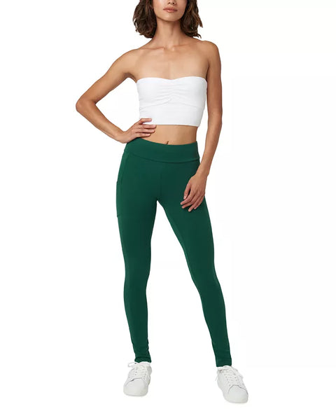 Hue Women's Pine Green Mid-Rise Tech Pocket Leggings | Hue In Lebanon