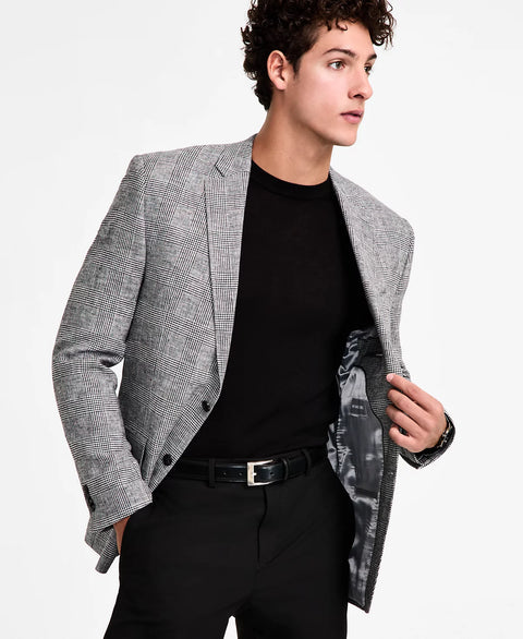 Michael Kors Men's Black White Classic-Fit Linen-Blend Sport Coat | Michael Kors In Lebanon