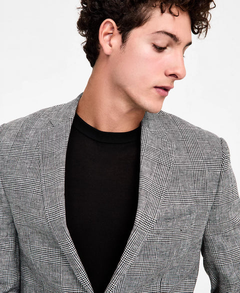 Michael Kors Men's Black White Classic-Fit Linen-Blend Sport Coat | Michael Kors In Lebanon