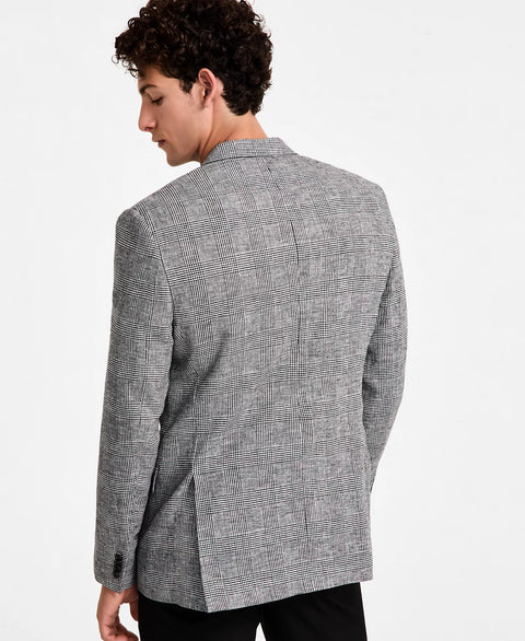 Michael Kors Men's Black White Classic-Fit Linen-Blend Sport Coat | Michael Kors In Lebanon