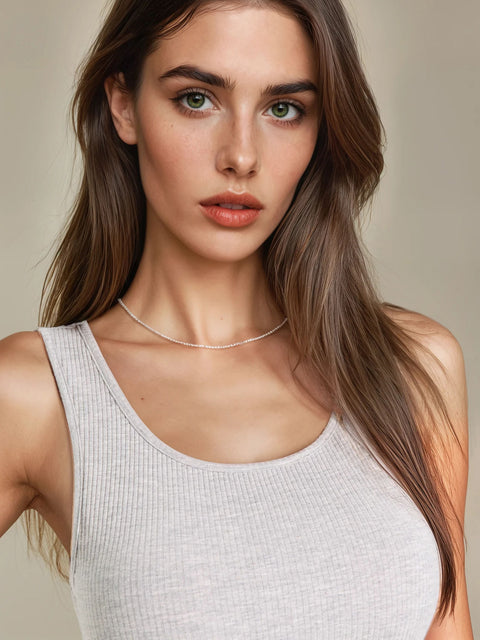 Sinsay Women's Light Grey Ribbed Tank Top | Sinsay In Lebanon