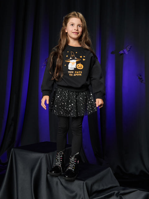 Sinsay Girl's Black Halloween Leggings With Tulle Skirt | Sinsay In Lebanon